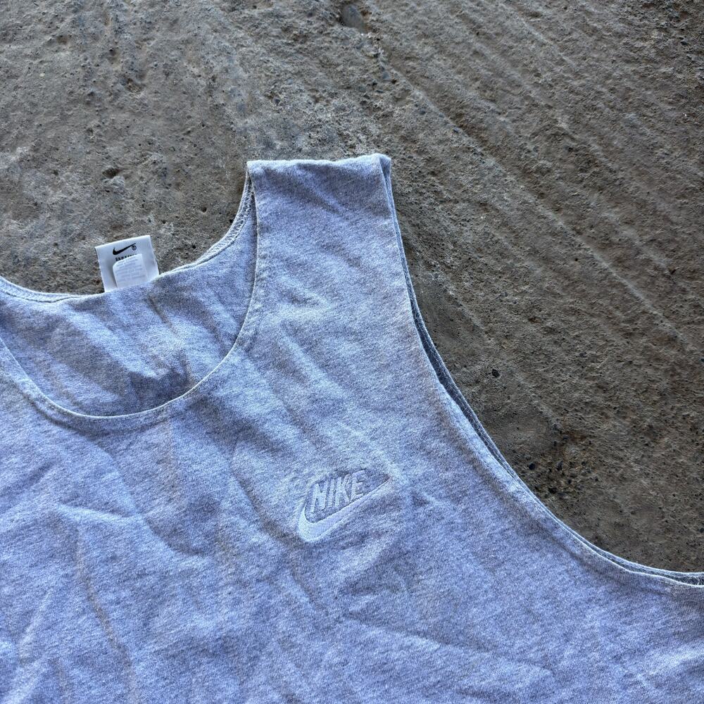 Vintage 90s Nike Tank Top Muscle Shirt Tee Gray Tonal 2XLT Essential Blank